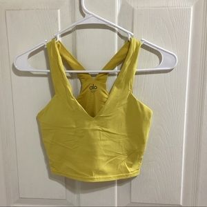 ALO yoga racerback top yellow size small